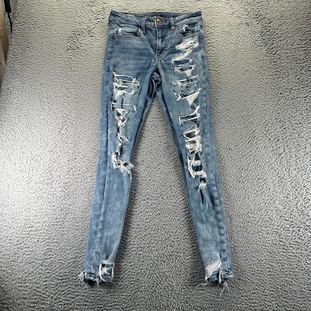 American Eagle Outfitters Next Level Jeans Womens 6 Blue Denim Jegging Hi-Rise